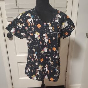 Women's Unicorn Scrub Top